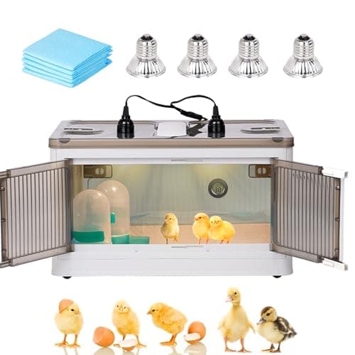 JLUHYANN Brooder Box for Chicks Quail Brooder Box with Thermostat Poultry Heater Breeding Box with Feeder and Water for 15 Chicks Quails Ducks Parrots and Hamsters - Image 1