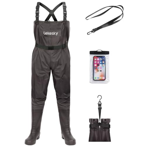 Lekesky Fly Fishing Chest Waders with Boots for Men Women, US Sizes 5–14,2-Ply Nylon/PVC Waterproof Waders - Image 1