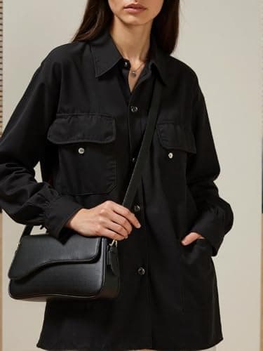 Barabum Shoulder Bag for Women,Y2K Trendy Purse Vegan Leather Hobo Handbags,Clutch Saddle Bag with 2 Removable Straps (Black) - Thumbnail 3