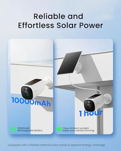 youkey Solar Security Camera Wireless Outdoor 2.5K, 24/7 Recording AOV Cameras for Home Security with Dual Solar Panel, No Subscription AI Detection for Surveillance, WiFi 6, Hub Compatible - Thumbnail 4