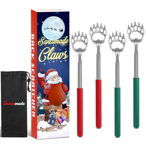 SANTAMADE Bear Claw Back Scratcher 4 Pack, Telescopic Expendable Cool Gifts for Men, Women, Grandma, Grandpa - Funny White Elephant Gifts for Adults Useful Stocking Stuffers for Adults - Image 1