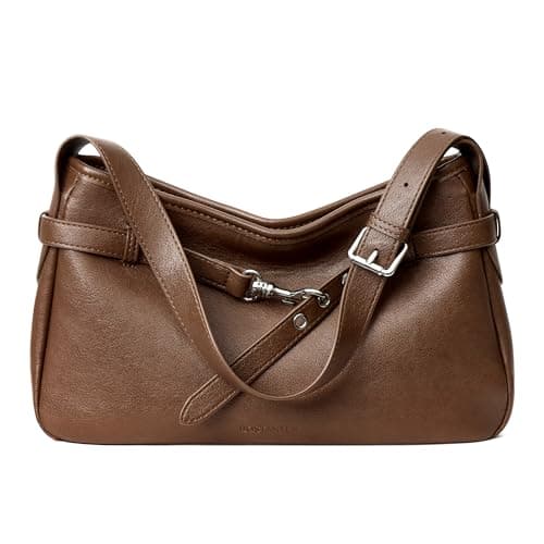 BOSTANTEN Medium Vegan Leather Shoulder Handbag for Women Vintage Lightweight Hobo Purse with Adjustable Wide Strap for Work - Image 1