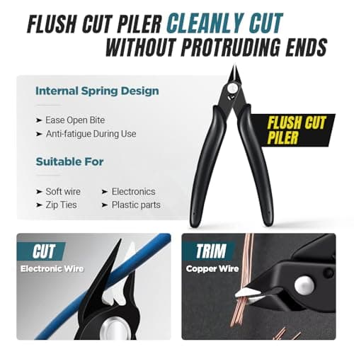 AMPCOM Ethernet Crimping Tool Kit 10-in-1 Pass Through RJ45/RJ11 Network Tool Kit with RJ45 Tester for Cat6/5e RJ45 Connectors, Includes 110 Punch Down Tool & Wire Stripper, Portable Waterproof Bag - Thumbnail 4