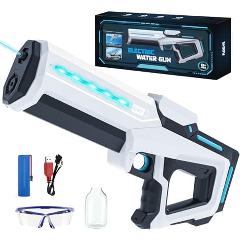 Electric Water Gun for Adults Kids,Battery-Powered Squirt Toy with Tank, LED Light,Strongest Auto Water Blaster,Summer Outdoor Beach Play,Pool Garden Fun for Kids Age 8 9 10 - Image 1