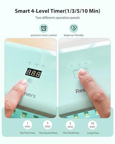 Resiners UV Light for Resin, Fast Even Curing Lamp with 360° UV Coverage, 48 LEDs Magnetic 2-in-1 Split Design, 1/3/5/10 min Timer, UV Light for Resin Curing, Jewelry, Trays & DIY Crafts - Thumbnail 6