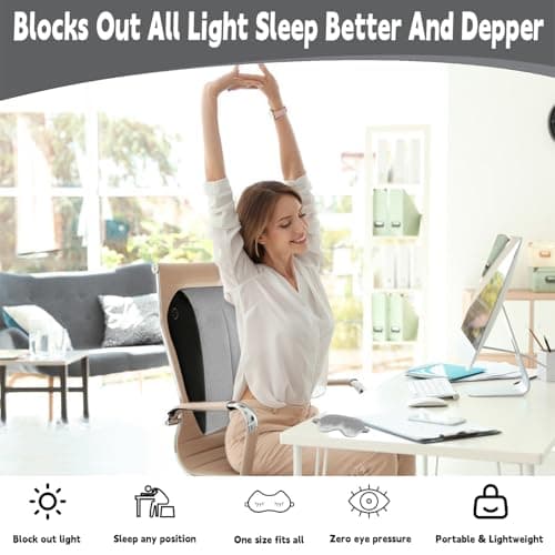 Inflatable Bed Wedge Pillow for Sleeping - Inflatable Wedge Pillow with Silk Eye Mask Set for Traveling,Leg Elevation,Back Support,Body Positioners,Lumbar Cushion for Post-Surgery Recovery,Camping Use - Thumbnail 4