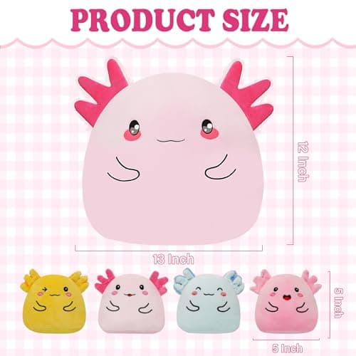 Axolotl Plush with 4 Babies Inside - 13 Inch Mommy Axolotl Plush Interactive 4 Colorful Baby in Tummy 5-Piece Cute Big Axolotls Adopt Toy Plushies for Girls Boys 0-8 Kids Birthday Baby ShowerGift - Thumbnail 3