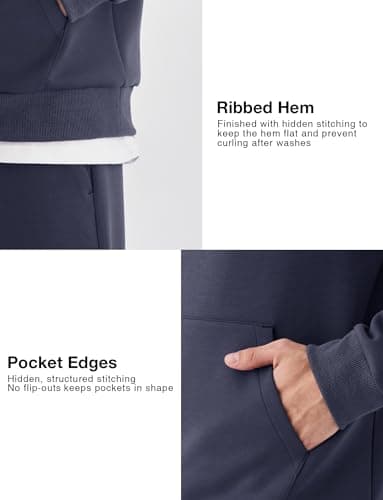 K-Swiss Heritage Men's Hoodies - Pullover Long Sleeve Sweatshirt Casual Club Hooded for Gym Workout Purple XS - Thumbnail 5