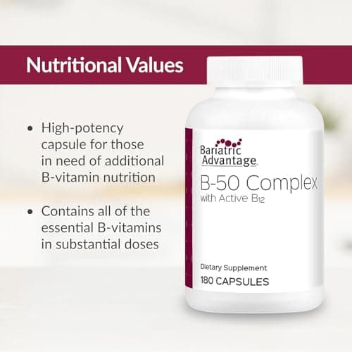 Bariatric Advantage Vitamin B50 Complex - for Bariatric Surgery Patients - High-Potency, Easy-Digest Mini Capsules - Vitamin B Complex Supplements - Brain Health Support* - 180 Count - Thumbnail 5