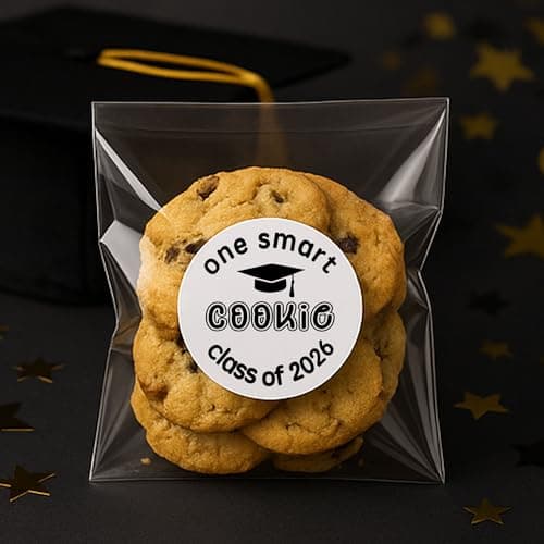 ZLKAPT 2026 Graduation Cookie Stickers : 120 Pcs 1.6" Round One Smart Cookie Class of 2026 Decals for Treat Bags Bakery Gift Boxes ; High-Bond Permanent Adhesive Smudge-Proof Labels - Thumbnail 6