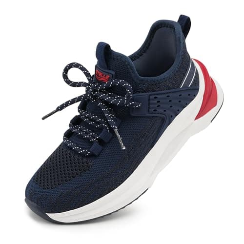 Stelle Kids Sneakers Girls Tennis Shoes Non-Slip Lightweight Breathable Athletic Sports Running Shoes(13ML,Navy) - Image 1