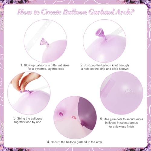 Pink and Purple Balloon Arch Kit for Bridal Shower Wedding Decorations - Thumbnail 6