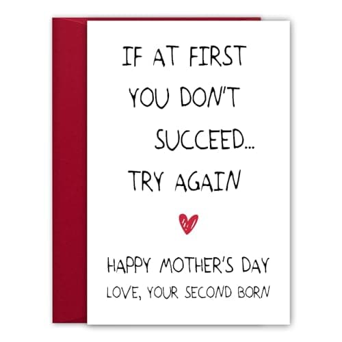 Funny Mothers Day Card for Mom, Happy Mothers Day Cards from Daughter or Son, Mother's Gift Ideas, Unique Mother Gifts for Mom from Your Second Born, Personalized Mama Gifts for Moms from Kids