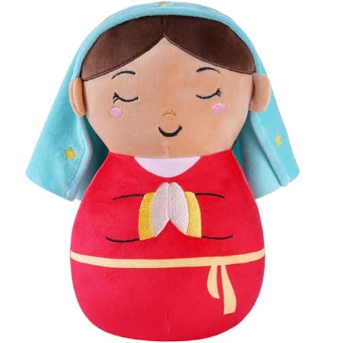 SEAOPOP Our Lady of Guadalupe Plush Toy, 8 Inch Virgin Mary Stuffed Doll Catholic Baby Gifts, Religious Stuffed Plushie for Kids Girls, Gift for Religious Kids Christmas Birthday Baptism - Image 1