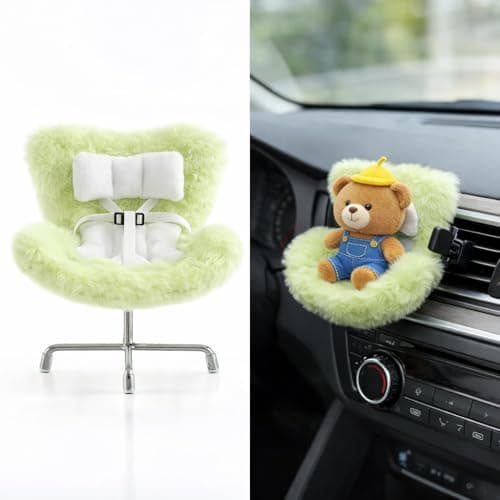 Ezcora Accessories for 10-17cm Dolls, Doll Car Seat with Clip onto Car Air Vent, Includes Seat Leg for Desktop Display (Green)