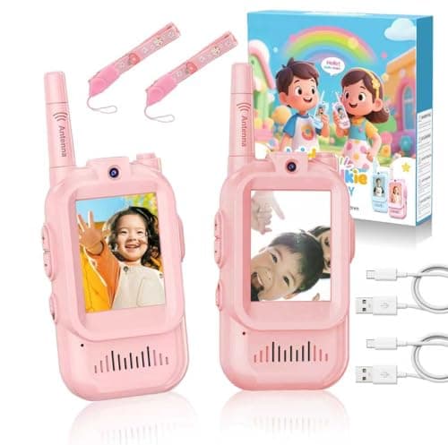 Gaotra Video Walkie Talkies for Kids, 2 Pack, 400meter Long Range Rechargeable，Voice Changer ，HDCamera, for Outdoor Backyard Camping Games, Toy Gift for Boys Girls Ages 3-10，Pink+Blue（Pink+Pink） - Image 1