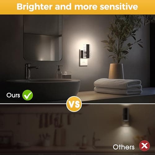 L LOHAS LED Night Lights Plug Into Wall, 2 Pack Night Light with Dusk-to-Dawn Sensor, Dimmable Decorative LED Nightlights, 0-100LM 5000K Adjustable Brightness for Bathroom, Hallway, Bedroom,Stairway - Thumbnail 5