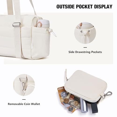 ROULENS Small Gym Bag for Women 2 Set Mini Gym Duffle Bag with Wet Compartment and Coin Wallet, Gym Tote Bag for Workout/Sport/Travel - Thumbnail 4