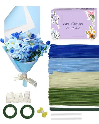 Pipe Cleaners, 400 Pieces Chenille Stems for Flower Bouquet Making, Fuzzy Sticks for DIY Projects, STEM Activities, Length 11.8 inches(30cm), Beginner-Friendly Gifts for Craft Lovers (Blue) - Image 1