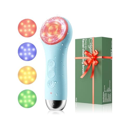 Face Scrubber Facial Cleansing Brush - Waterproof and Rechargeable Face Cleansing Brush with 4 LED Gentle Light, Cleansing, Exfoliating and Massaging, Electric Face Scrub Brush for Men & Women - Image 1