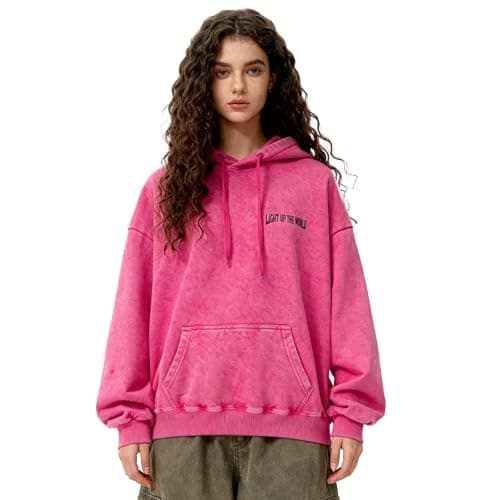 MIANZHI Womens Oversized Acid Wash Hoodie Unisex Heavyweight Cotton Hoodies Vintage Washed Sweatshirt Women Men - Image 1