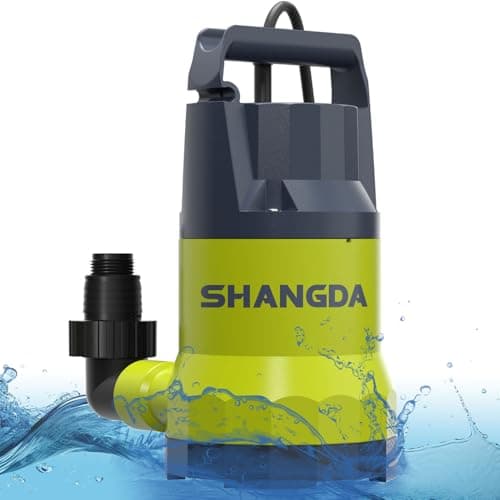 SHANGDA Sump Pump 1.5HP Submersible Water Draining Pump 5500GPH Electric Portable Water Transfer Pumps for Pool Basement Garden Spa Hot Tubs Pond Flood Yard, Yellow
