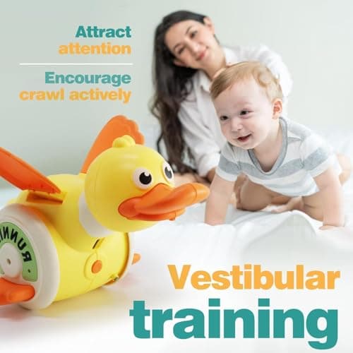 Sizobi Duck Toys for Toddlers 1-3, Tummy Time Crawling Toys for Babies 6-12 12-18 Months, Light Up Musical Dancing Walking Duck Learning Toys for Infants Newborn 0-3-6 Months Boys&Girls - Thumbnail 4