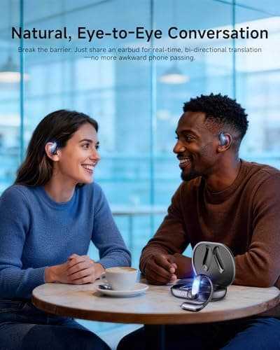 SONQI AI Translation Earbuds: 170 Languages & 0.45s Instant Real-Time Translator, Smart AI Headphones with Meeting Notes & Transcription, Bluetooth 6.0 & ENC, Audífonos Traductores - Thumbnail 4