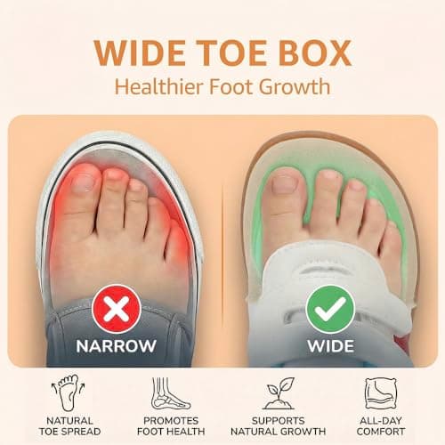 WIDE TOE BOX Toddler Barefoot Shoes - Boys Girls Zero Drop Sneakers - Non-Slip First Walking Shoes, Lightweight Kids Tennis Shoe, Classic Blue Red, 11 Wide Little Kid - Thumbnail 4