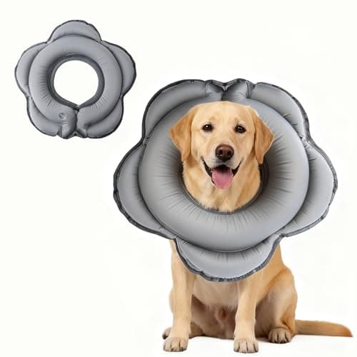 Dog Cone Collar for Large Dogs, Soft Inflatable Dog Donut Alternative After Surgery, Adjustable Protective Pet Recovery Collar, Donut Recovery Collar Prevents Licking for Dogs (Gray, XL) - Image 1