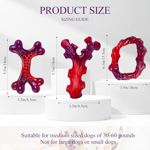 Frienhund 6-Pack Indestructible Dog Toys for Large Breed: Dog Toys for Aggressive Chewers, Nylon Dog Chew Bones for Large Dogs, Dog, Irresistible Beef Flavor - Thumbnail 3