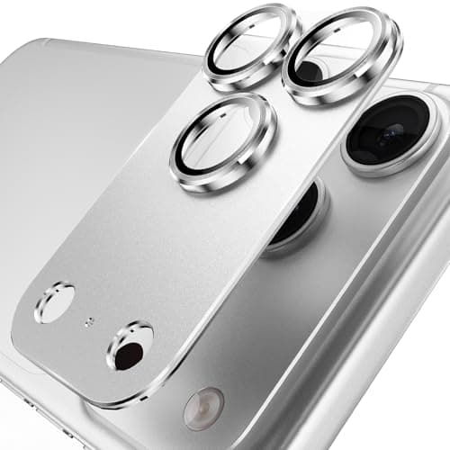 YWXTW Designed for iPhone 17 Pro Max Camera Lens Protector, [1:1 Perfect Fit] Full Coverage Matte Metal Tempered Glass Camera Screen Cover Accessories, Case Friendly (Silver, iPhone 17 Pro Max) - Image 1
