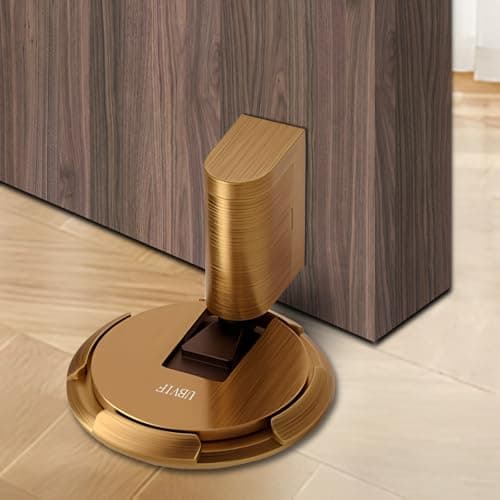 UBVIF No Magnetic Door Stopper, Adjustable, Mechanical Doorstop, Windproof Door Stop for Indoor, No Nails/Screws Needed,Heavy Duty Door Holder,Keep Door Open (1, Matte Brown Bronze) - Image 1
