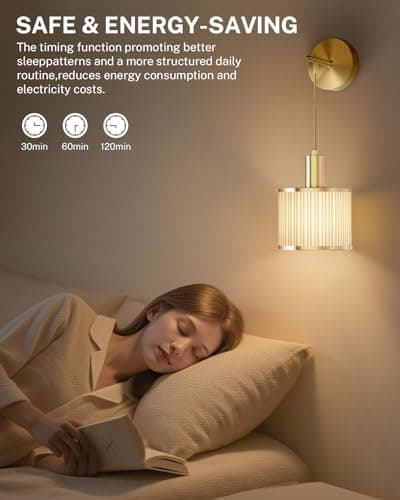 SAIMAND Battery Operated Wall Sconce Set of 2, Wireless Rechargeable Wall Lights with Remote Control, 9 Colors Dimmable LED Lamps, Modern Cordless Sconces for Bedroom Living Room Hallway(Gold) - Thumbnail 4