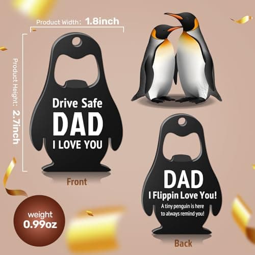 Fathers Day for Dad Gifts, Drive Safe Penguin Gifts - Beer Bottle Opener, Kitchen Bar Gadgets - Gift for Husband from Wife, Dad I Flippin Love You Fathers Day Decoration, Men Christmas Birthday Gift - Thumbnail 2