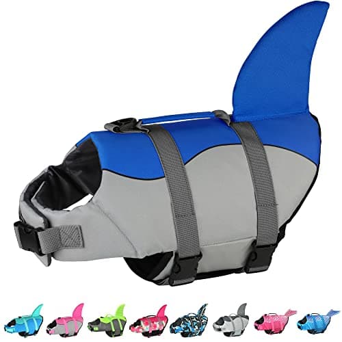 Dogcheer Dog Life Jacket Shark, Adjustable Dog Swim Life Vest for Swimming Boating with Superior Buoyancy & Rescue Handle, Ripstop Pet Float Vest Coat for Small Medium Large Dogs - Blue, M - Image 1