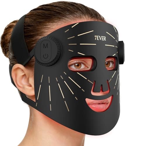 Red Light Therapy for Face,4 Modes Portable LED Face Mask, Red and 850nm Infrared Light Mask,15-Min Timer，256 LED Beads,Rechargeable for At-Home & Travel