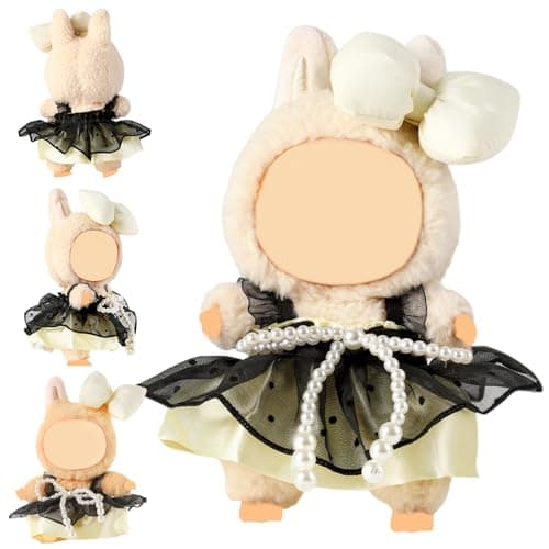 Clothes for 15-17cm Doll, Skirt Set for Dolls, 1 Piece Skirt Outfit Premium Fashion Cute Dress for 15-17cm Dolls Accessories (NO Doll) (White Bow) Cute Easter Gift - Image 1