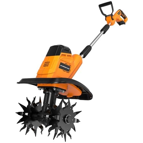 Cordless Tiller Cultivator (No Battery) Compatible with Dewalt 20V Max Battery, 9In Tilling Width & 6.3In Depth Tiller for Gardening, Loose Soil, Weeding, Trenchig - Image 1