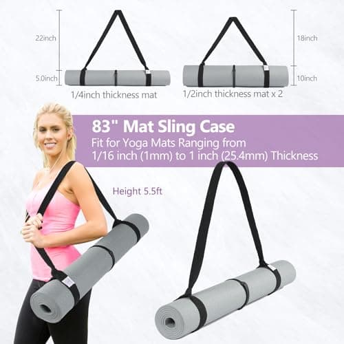 YOGAER Yoga Mat Strap Carrier, Adjustable Thick Straps Sling for Carrying Large Mats, Stretching Band [Mat Not Included] - Thumbnail 6