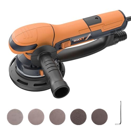 MAXXT 800W Random Orbital Sander, 5mm Eccentric, 3300-7400RPM Variable Speed, 150mm Pad, Dual Mode Polishing, Dust Collection, 5 Sandpapers, Electric Dry Polisher for Wood, Metal, Car - Image 1