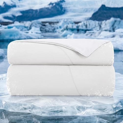 Topcee Cooling Comforter 60"x90"-Cooling Blanket Everlasting Cold Touch for Hot Sleepers-Q-max 0.35 Double-Sided Lightweight Design Summer Ice Blanket for Night Sweats-Grey Twin