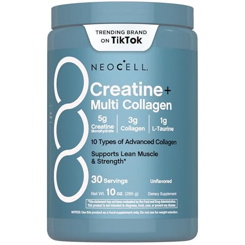 NeoCell Creatine Monohydrate Powder | 30 Servings | with Multi Collagen Peptides | Unflavored | for Women and Men - Image 1
