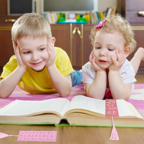 12PCS Pink Bow Bookmarks, Paper Bookmark with Tassels, Pink Bookmarks for Book Lovers Gifts, Double-Sided Colorful Cute Book Marks for Women, Book Accessories, Classroom Reading Supplies - Thumbnail 6