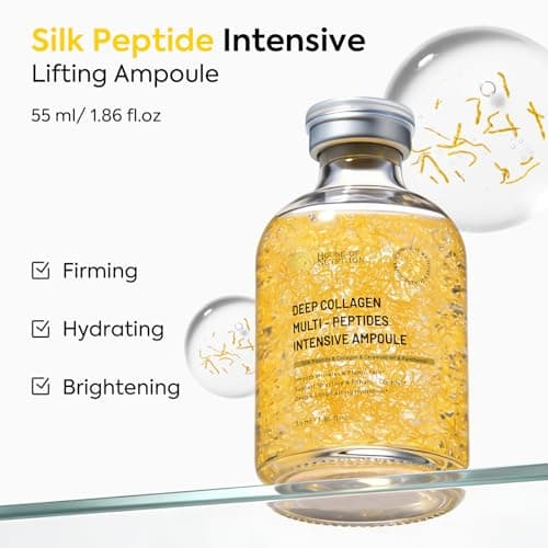 Silk Peptide Intensive Lifting Ampoule, Deep Collagen Silk Peptide Serum for Face Lifting, Smoothing & Hydrating, 1.86 Fl Oz - Thumbnail 2