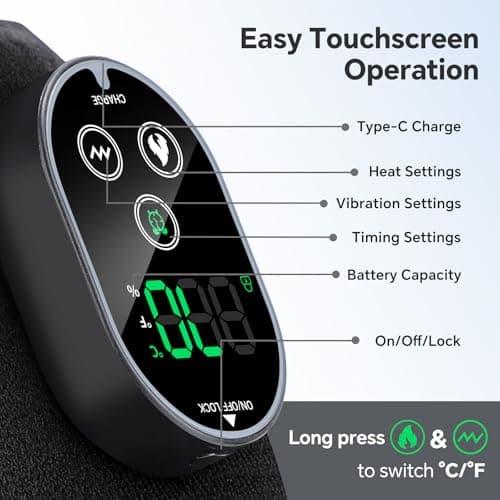 Heating Pad for Knee Pain Relief - Cordless Heated Knee Brace with Massager, Heating Knee Warmers Wrap & Arthritic Knees, Ideal for Arthritis & Joint Pain 2PCS - Thumbnail 6