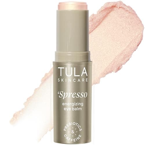 TULA Skin Care ‘Spresso Energizing Eye Balm, Gold Glow - Energizing & Hydrating Caffeine Under Eye Treatment for Dark Circles, Portable and Perfect to Use On-the-go, 0.35 oz. - Image 1