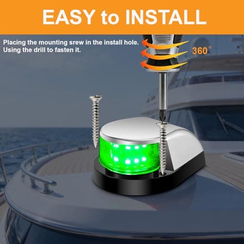 Boat Navigation Lights, Navigation Lighting for Boats LED, IP67 Waterproof Boat Lights Bow and Stern, Rust-Resistant, Ideal for Pontoon, Skiff, Small Boats, and Yacht(2PCS Silver, Red and Green) - Thumbnail 4