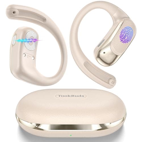 TookBuds Translation Earbuds Real Time, AI Translator Earbuds with 145 Languages, No Subscription Required, Open-Ear Bluetooth 5.4, 60H Playtime for Travel, Business & Language Learning (Off White)