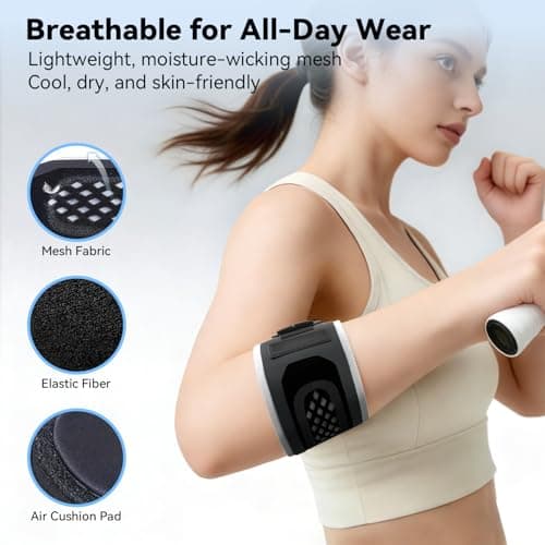 Goldeer Tennis Elbow Brace with 2 Pressure Gel Pad for Men Women, Lightweight Tennis Elbow Strap with Adjustable and Custom Fit Design for Tendonitis and Tennis & Golfers Elbow, Support for Sports(L) - Thumbnail 6